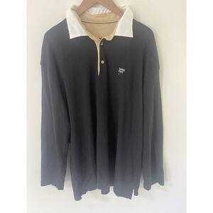 VanLaack Mens XL Polo Shirt Cotton Black Casual Swiss First Long Sleeve Workwear